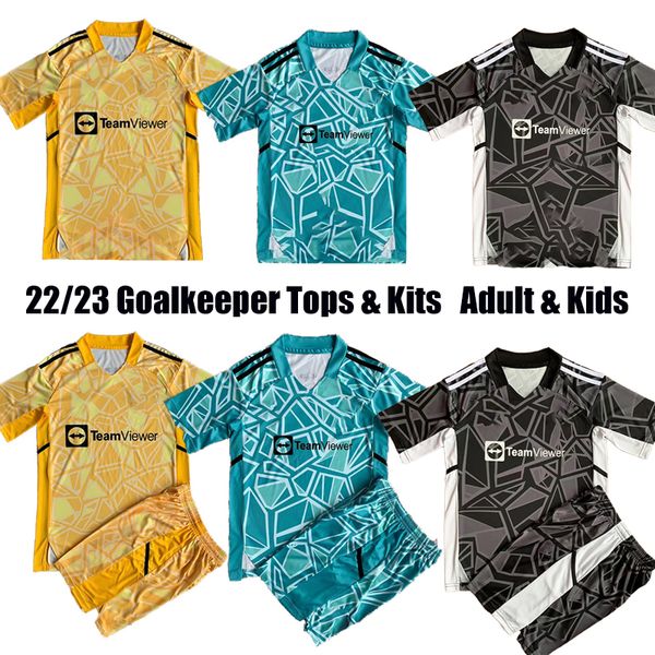 

sancho 22 23 manchester soccer jersey utd goalkeeper rashford mens kids kit shaw pogba 2022 2023 football shirt martial b. fernandes, Black;yellow