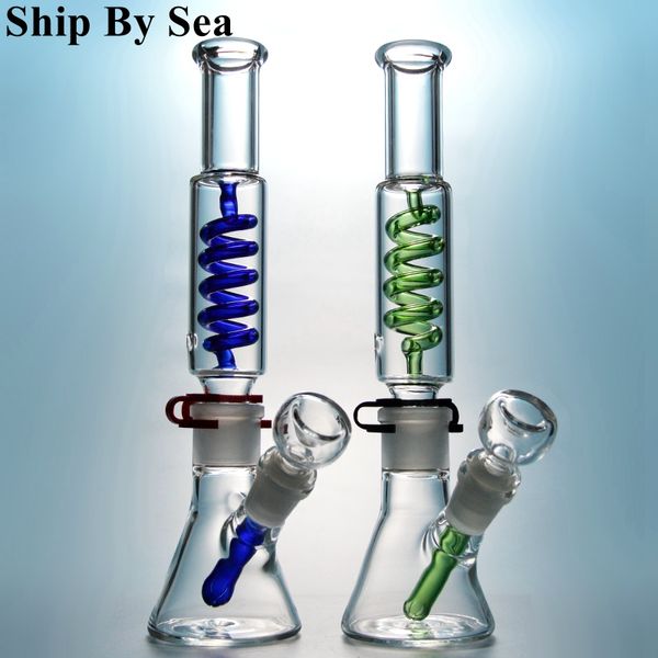 18-mm-Kondensatorspule mit weiblichem Gelenk Perc Freezable Hookahs Bauen Sie eine Bong Becherbongs mit diffusem Downstem Dab Rig Plus Bowl Keck Clip ILL04 ILL05