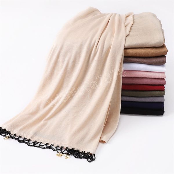 

fashion modal cotton jersey hijab scarf long muslim shawl plain soft turban head wraps for women islam headscarf beading, Blue;gray