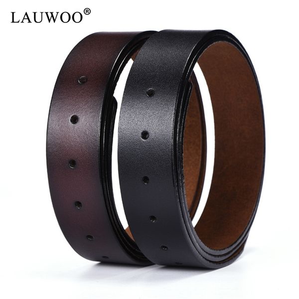 

100% pure cowhide belt strap 33cm37cm no buckle genuine leather belts with holes 220622, Black;brown