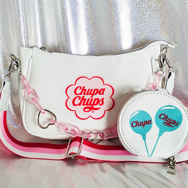 

xiuya kawaii lolita crossbody bag women 2022 sweet cute lollipop shoulder bags handbag with heart chain coin purse female wallet