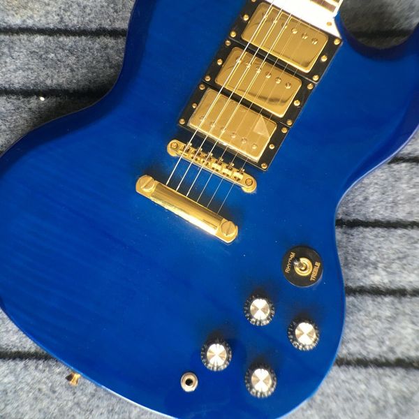

custom shop standard blue s g electric guitar