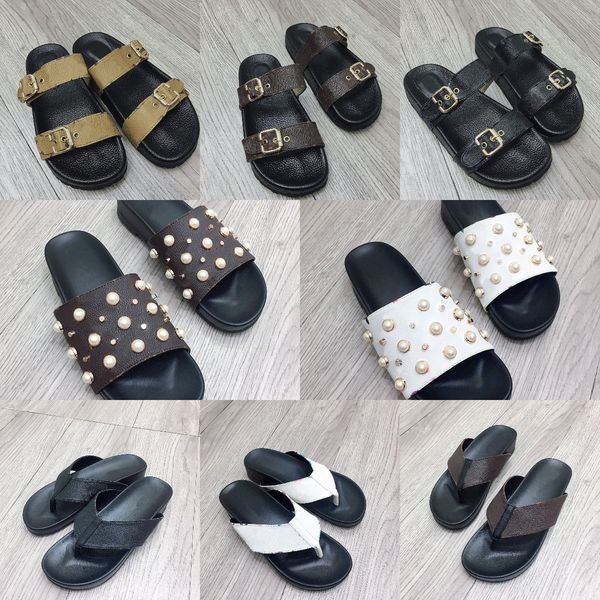 

platform arch sandals buckle sandal shoes women slippers retro vintage slides pearl thong filp flops slip on designer leather sandals summer, Black