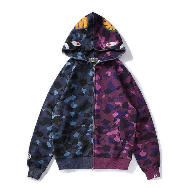 

and autumn winter men's youth light down cotton blue purple contrast hooded sweater, Black