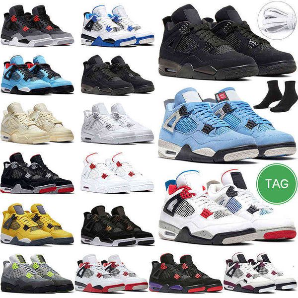 

4s black cat basketball shoes men women sail 4 what the university blue infrared fire red royalty neonoutdoor trainer, Black;white