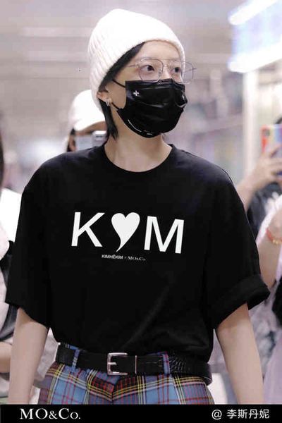

women's t-shirt 2022 summer yang mi same chest letter love print t-shirt women's simple and versatile short sleeve svei, White