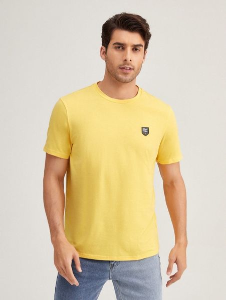 

men patched round neck tee k2ir#, White;black