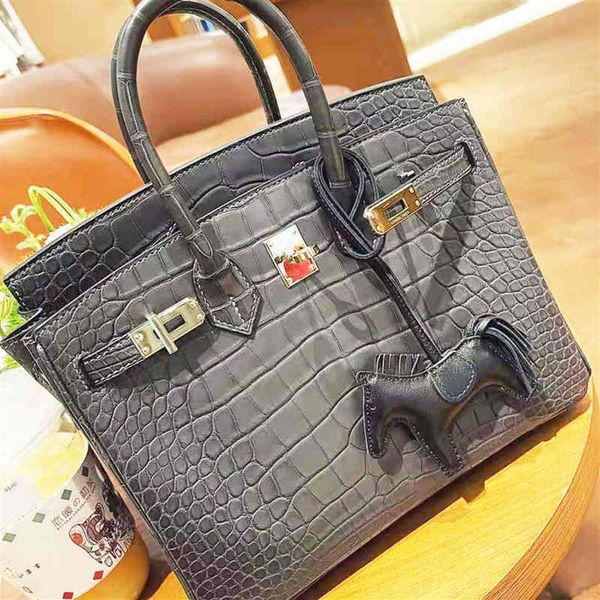 

bags handbag birkins platinum hand-held spoof crocodile leather large capacity bridal women's new messenger246n