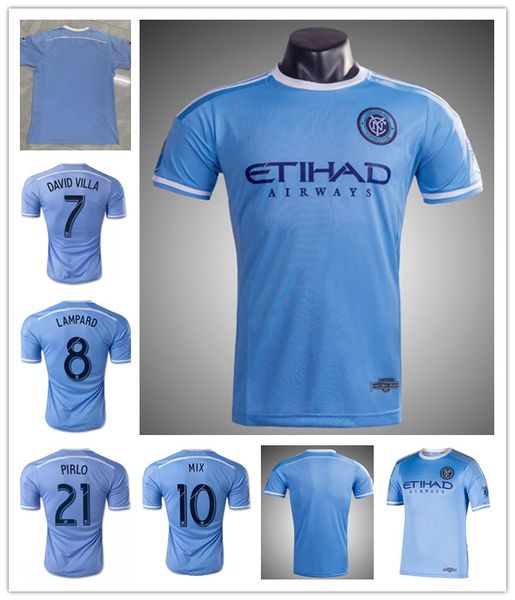 

new york city retro soccer jersey 15 16 nycfc david villa lampard pirlo mix diskerud home vintage classic football shirt, Black;yellow