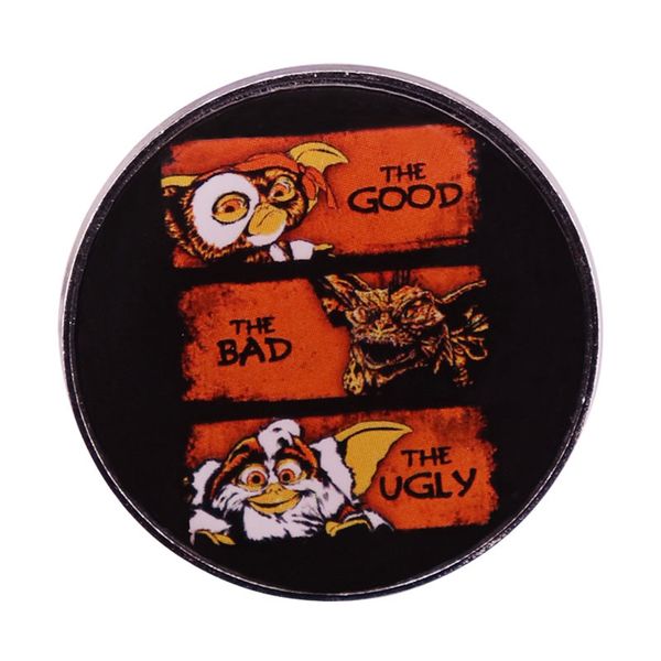 

gremliins lapel pin the good bad and ugly brooch western 80s film meme jewelry, Blue