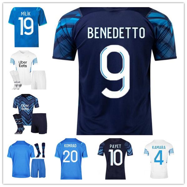 

maillot om 2022 2023 soccer jerseys fans version maillots foot under milik balr benedetto payet 22 23 gerson men jersey guendouzi kids shirt, Black;yellow