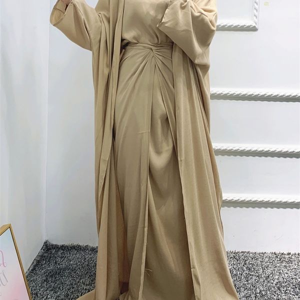 

djellaba dress 3 pieces muslim suits elegant long islamic abaya modest wear clothing eid sets wy55 220713, Red