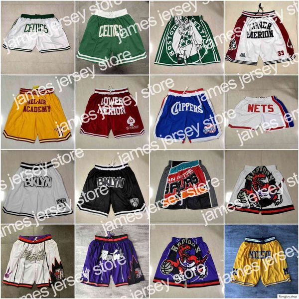 22 2021 Team Basketball Short Just Don High School Version Sport Shorts Hip Pop Hose mit Tasche Reißverschluss Jogginghose Lila Weiß Schwarz Grün