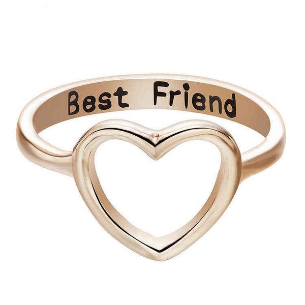 Mücevher Tasarımcı Yüzükleri Best Friend Boş Out Aşk Kadın Moda Basit Kalp