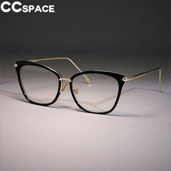 

lady cat eye glasses frames women retro big glasses alloy ccspace brand designer optical fashion computer glasses 45369263b