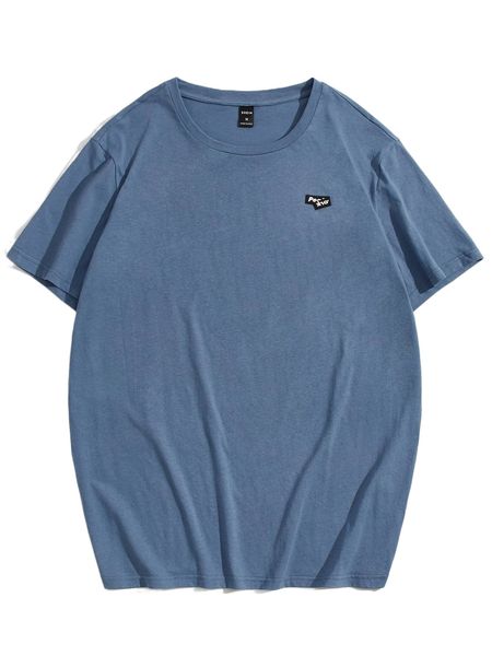 

men letter patched detail tee x6ub#, White;black