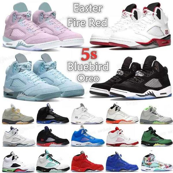 

men jumpman 5s basketball shoes 5 racer blue bluebird oreo raging bull what the fire red concord green bean easter jade horizon mens sports, Black