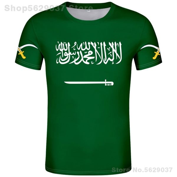 ARABIA SAUDITA maglietta fai da te nome personalizzato gratuito numero sau T-shirt nazione bandiera sa arabo arabo islam arabo paese stampa testo vestiti 220702