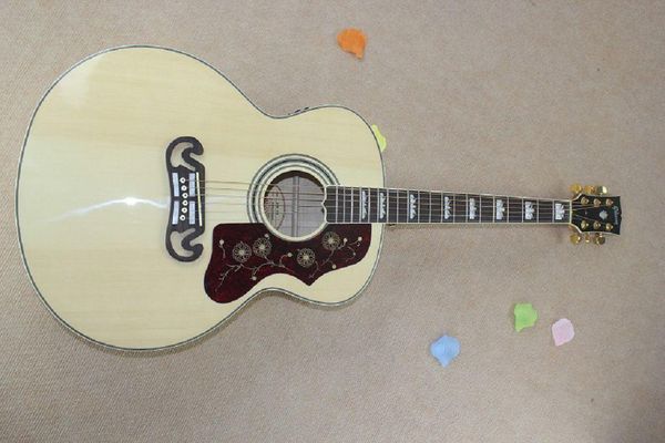 

custom shop selling dot spruce beige sj200 6 strings electric acoustic guitar with fisherman pickups