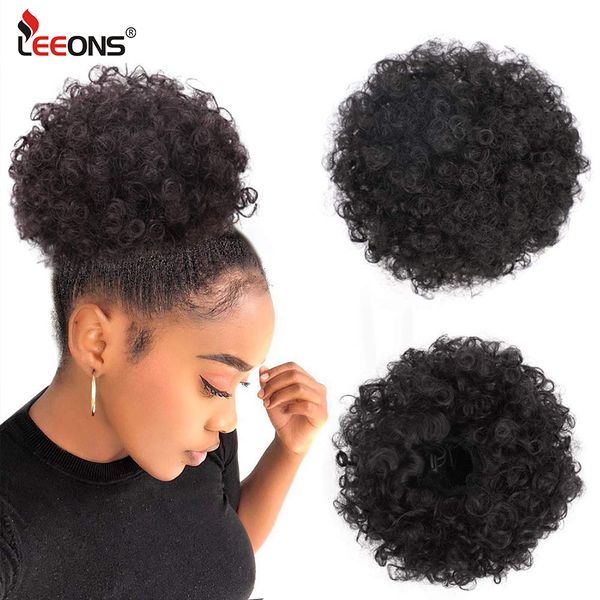 

accessories afro bun chignon hairpiece for black women afro puff soft fried head elastic hair rope synthetic ponytail extension costum, Silver