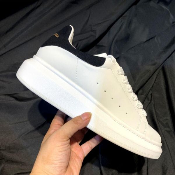 

new designer wedge shoes white platform shoes cowhide women's shoe fashion sheepskin sequins zapatillas hombre b10, Black