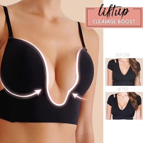 

plunge bra deep u women lingerie seamless backless underwear wedding invisible push up intimates female summer, Red;black