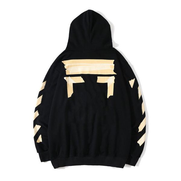 

loose classic offs mens sweatshirts fashion brand hoodie designers luxury pullover back oil paint arrow x men women t shirt hoodies jackets, Black