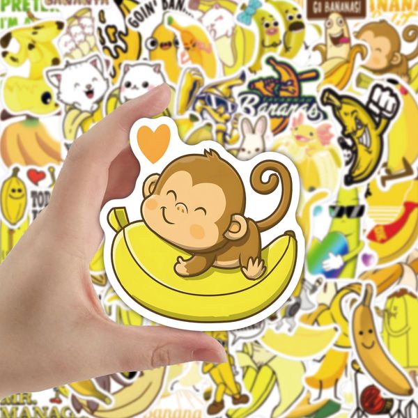 60 pezzi di adesivi per skateboard cartone animato Banana per auto Bambino Scrapbooking Astuccio Diario Telefono Laptop Planner Decorazione Libro Album Bambini Giocattoli Decalcomanie fai da te