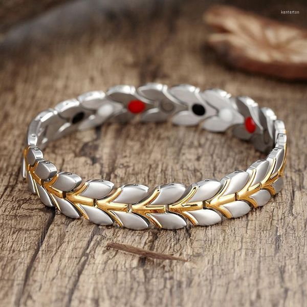 Brange Função de Slimming Magnética Bracelete Cadeia feminina ouro Aço inoxidável Saudável Braceletbangle Banglebangle Kent22