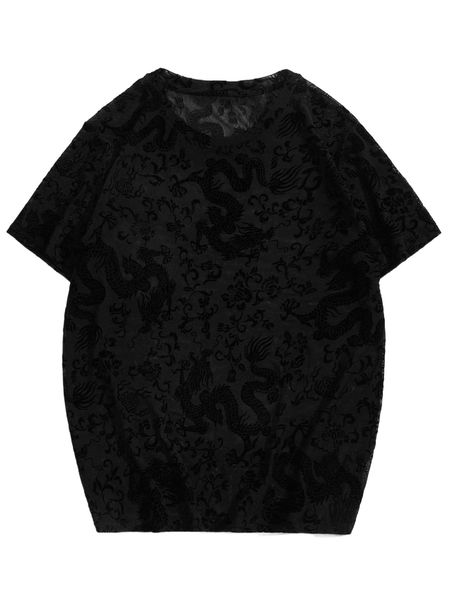 

men floral jacquard tee i58k#, White;black