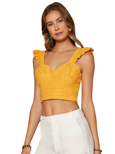 

ruffle armhole schiffy t8xl#, White