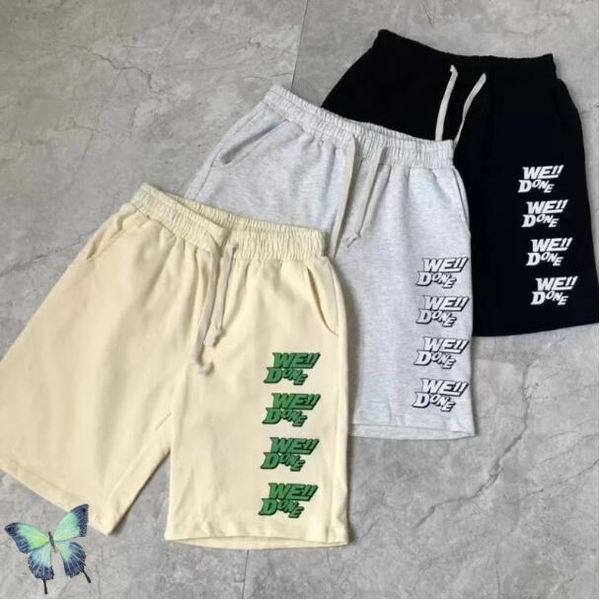 

shorts painted drawstring letter print short pants, Black