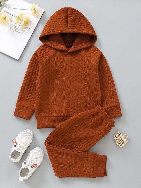 

toddler girls solid raglan sleeve hoodie & sweatpants she, White