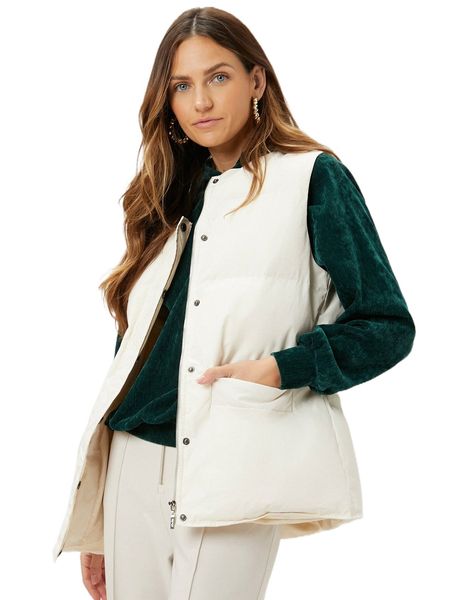 

motf premium gathered puffer gilet y1jy#, Black