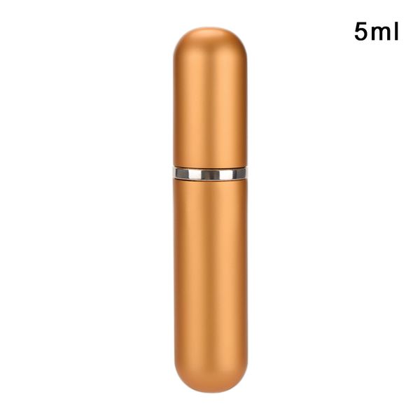 Golden 5ml Mini Cabeça redonda Matt Perfume Spray Garraft Sub-Bottle 1pc