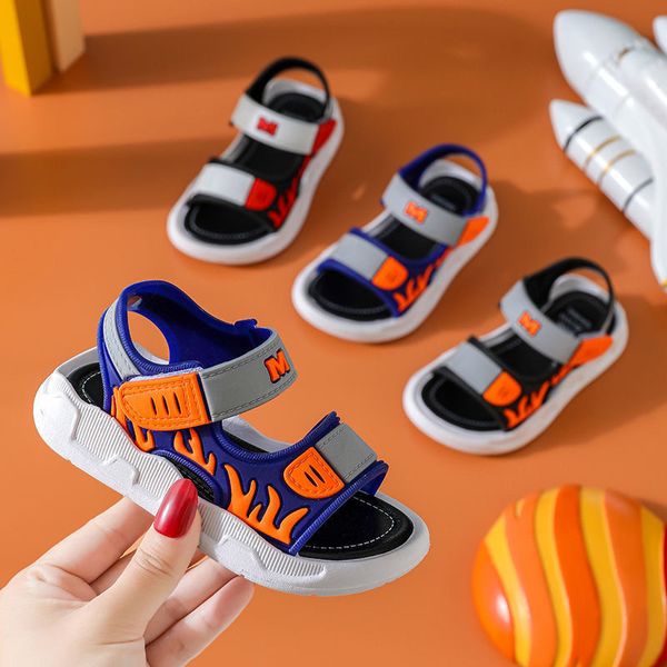 

children summer sandals boys beach shoes breathable toddler boy shoes boys sandals soft soled garden shoes for boy 212y 220617, Black;red