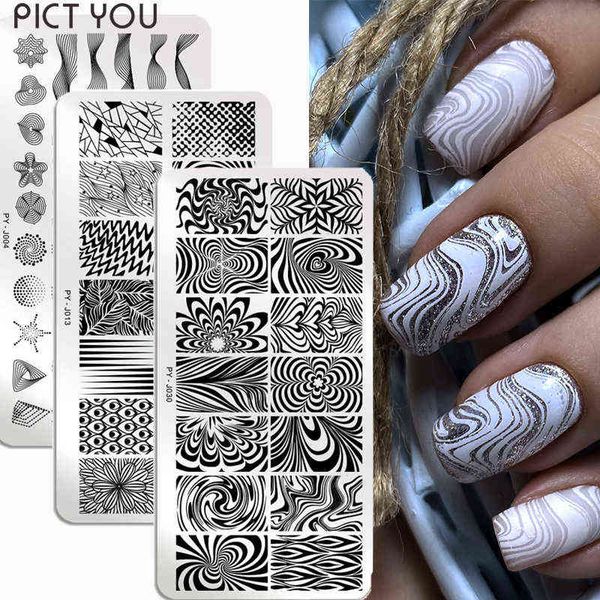 Nail Gel Toy Pict You Geometry Stamping Plates Lines Animal Fruits Theme Template Plate Mold Art Stencil Tools 0328