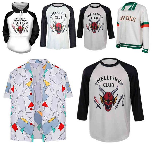 

strange story 4cos clothes strange things s4 hellfire club t-shirt reaches the fourth season, White;black