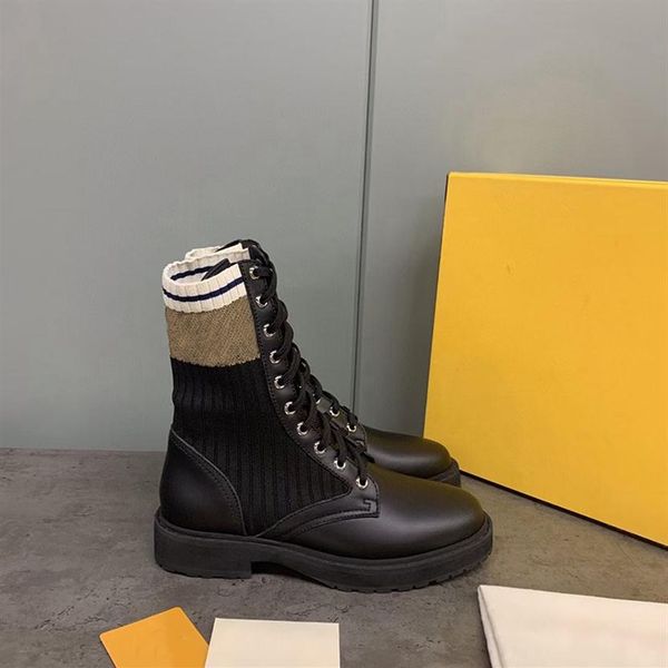 

designer shoes rockoko combat boots women ankle martin boots leather biker boots stretch fabric inserts australia booties women sh2515, Black