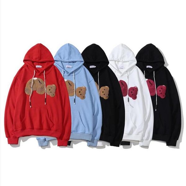 

designers hoodies teddy bear letter print hoodie men's and women's high street trend loose long sleeve sports 5 col273y, Black