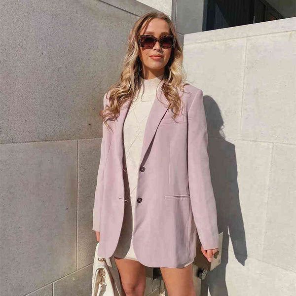 

pink oversized blazer women streetwear jacket autumn winter office ladies vintage spring balzer female clothes l220714, White;black