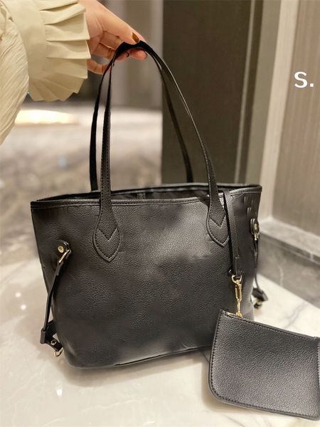 

2022 new embossed shopping bag for women genuine leather shoulder bags with coin purses luxury casual tote handbag clutch handbags size 28cm
