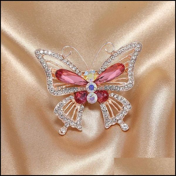 

pins brooches jewelry pins exquisite luxury high-end hollow butterfly brooch fashion cute elegant crystal gold plated jewelr dhqu2, Gray