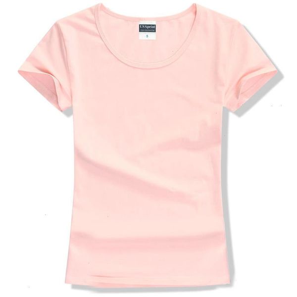 Camiseta feminina Camise de algodão de manga curta para colorido Sólido Roupas de marca de verão Roupas de camiseta Lycra