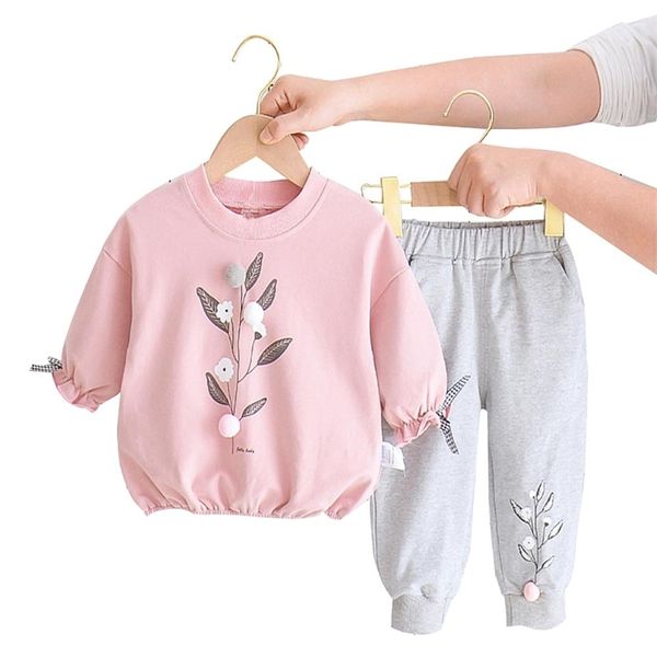 2 Stücke Baby Mädchen Kleidung Sets Herbst Winter Kleinkind Kleidung Kinder Trainingsanzug Für Mädchen Anzug Kinder 1 bis 6 Jahre 220507