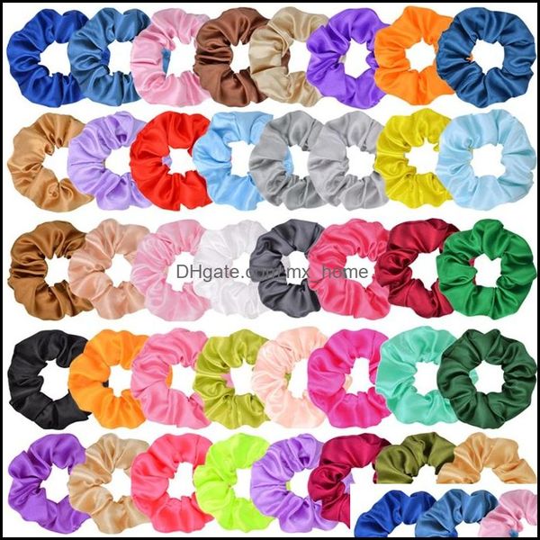 Solid Girl Elastic Hair Scrunchie Scrunchy Head Band Ponytail Hairbands Meninas Cabelos Corda Acessórios A275 Gota entrega 2021 Baby Kids MA