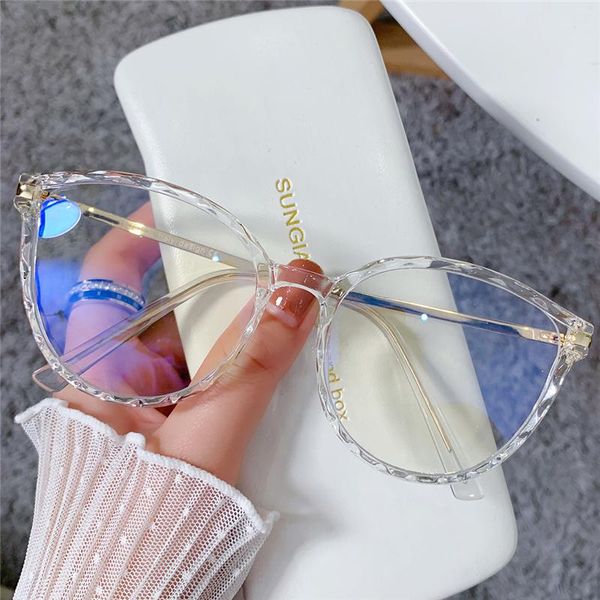 Occhiali da sole Cateye Blue Light Blocking Glasses Fashion Women Anti Eye Strain Computer Occhiali da vista Montature UV Clear LensOcchiali da sole