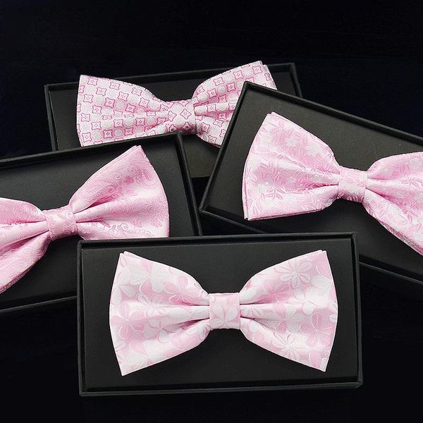 Chegados de arco Chegadas moda para homens rosa festa de casamento romântico Bowtie Club Anniversary Butterfly gravata com presente boxbow