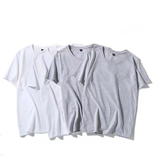 

round neck solid color t shirt summer cotton bottoming short sleeved mens and womens half-sleevedh4f67, White;black