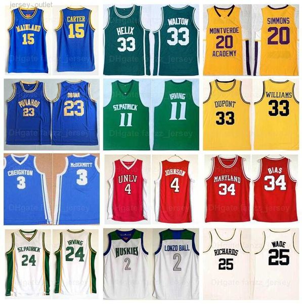 High School College Basketball 1 Lamelo Ball Jerseys 2 Lonzo 3 Doug McDermott 34 Len Bias 20 Ben Simmons 33 Bill Walton 25 Dwyane Wade 4 Larry Johnson 23 Barack Obama